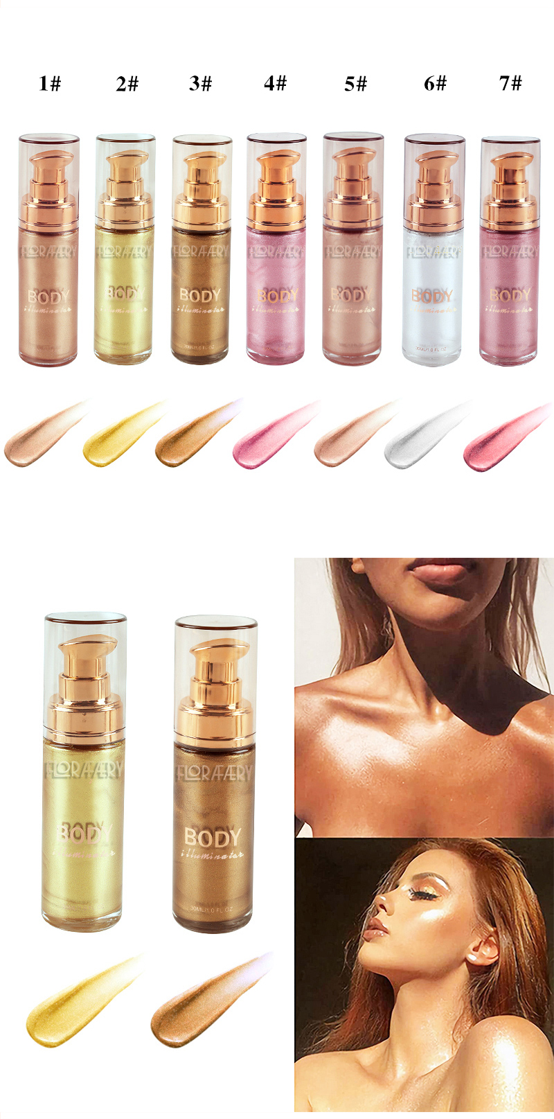 body highlighter makeup smooth shimmer glow liquid illuminator