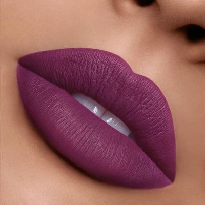 purple toned lipstick