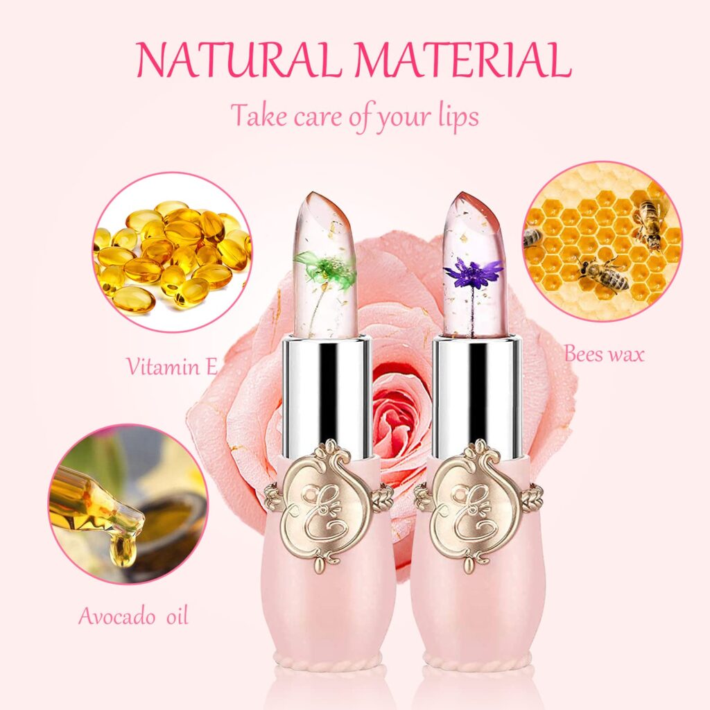 moisturizing dried flowers lip makeup color changing lipsticks