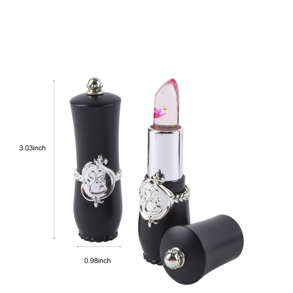 black tube dry flower lipstick